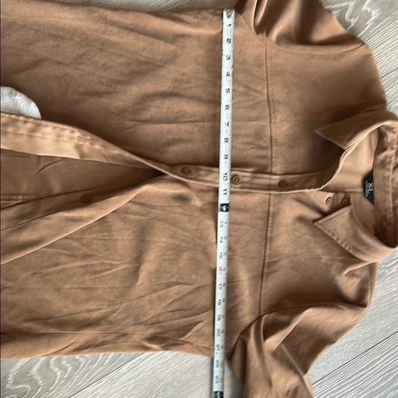 Suede Brown Button Up Shirt - Picture 4 of 8